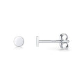 925 Sterling Silver Dot Stud Earrings | Small Simple Round Disc Stud Earrings | Tiny Flat Circle Hypoallergenic Cartilage Tragus Piercing Earrings Gifts for Women Men 2mm 3mm 4mm 5mm - color: #3 white gold-3mm