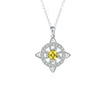 Mystical Birthstone Witches Knot Necklace – Natural Crystal Celtic Pendant, Wiccan Pagan Jewelry Gift for Women - color: November