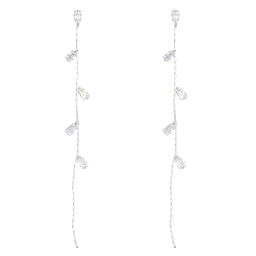 Temperament Long Zircon Tassel Earrings for Women Charm Jewelry Sparkling Crystal Leaves Twist Dangle Earrings for Friends - color: Silver-A