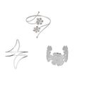 COLORFUL BLING 3PCS Upper Arm Bracelet Gold Silver Chunky Cuff Bracelets Flower Butterfly Armband Set for Women Irregular Minimalist Open Wide Coil Band Bangle Boho Jewelry - style: Set 4
