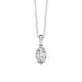 Marquise Cut CZ Solitaire Pendant Necklace in Sterling Silver, Marquise Cut Diamond Necklaces for Women, Bridal Jewelry Gifts for her BFF - color: Sterling Silver