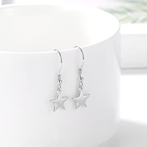3 Pairs 925 Sterling Silver Star Stud Earrings for Women,Tiny Simple Geometric Stud Earrings Set Small Hypoallergenic Cartilage Tragus Ear Jewellery for Men (3/4/5mm) - color: 04 Silver-3 Pairs-dangle & stud