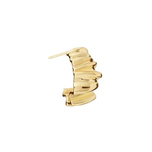 Amazon Essentials Plated Tailored Hoop Earrings - color: Gold Tone, size: L: 0.79" X W: 0.47"