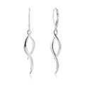 ALEXCRAFT Twisted Silver Dangle Earrings, Hypoallergenic Elegant Lightweight 14k Gold Plated Long Brushed Twisted Tassel Dangling Drop Leverback Earrings for Women Trendy Statement Jewelry in Box - color: Silver