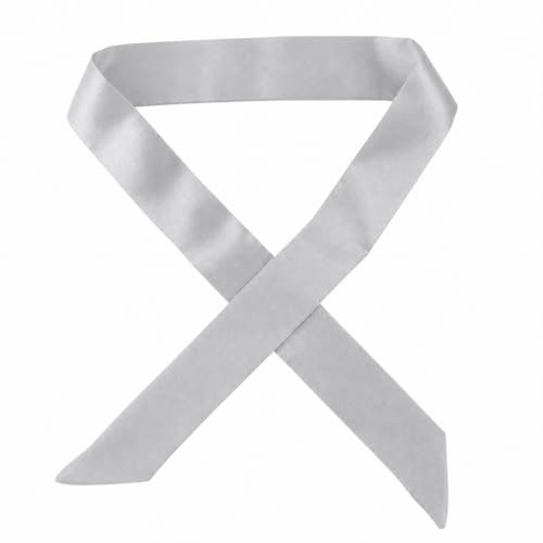 10 Pcs Long Thin Small Skinny Scarf Satin Neck Tie Ribbon Choker for Women Girls - color: Grey