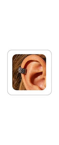 Gothic Ear Cuffs Helix Cartilage Clip on Goth Ear Cuff Stainless Steel Hypoallergenic Earrings for Women Men Non Piercing Gold & Silver Fake Earring Lightweight Punk Jewelry Gift - color: L2-Edgy Design Black 1
