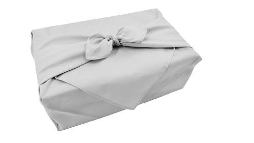100% Cotton Bandana 27x27 Large Solid Head Scarf for Men Women Thick Opaque Reusable Wrapping Cloth Gift & Lunch - color: Light Grey Single