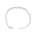 LeCalla 925 Sterling Silver Bracelet Jewelry Gift | Lightweight Italian Design Adjustable Love Bracelet | Link Chain with Lobster Claw Clasp Bracelet for Women Daughter Friendship Bracelet - color: CZ Open Heart