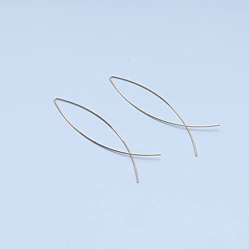 Boho Thin Arch Hoop Earrings Gold Threader Wire Earrings Open Hoop Earrings Minimal Everyday Earrings Jewelry for Women