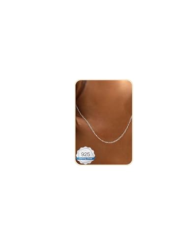 Gold/Silver Chain Necklace for Women Trendy - 925 Sterling Silver Dainty Waterproof Hypoallergenic Sturdy 18K Gold Plated Necklaces Jewelry Gift 14-20 Inch - color: Sterling Silver, size: 20"+2"
