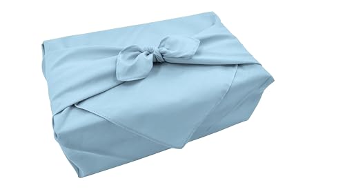 100% Cotton Bandana 27x27 Large Solid Head Scarf for Men Women Thick Opaque Reusable Wrapping Cloth Gift & Lunch - color: Light Blue Single