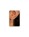 3 Pairs Small Earring Stacks, 14K Gold/Silver/Black/Rose Gold Plated Pearl Heart Butterfly Star Diamond Charm Drop Huggie Earrings Trendy Jewelry Gift for Women - color: Silver-Blue Chain