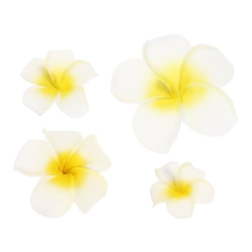 Hair Flower Clips, 4Pcs 7cm White and Pink Hawaiian Frangipani, Plumeria Foam Head Flower Party Beach Hair Clip flower, Hawaiian Hair Clips