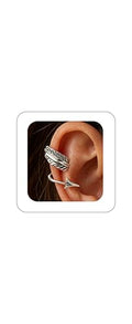 Gothic Ear Cuffs Helix Cartilage Clip on Goth Ear Cuff Stainless Steel Hypoallergenic Earrings for Women Men Non Piercing Gold & Silver Fake Earring Lightweight Punk Jewelry Gift - color: K12-Silver Arrow Design