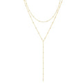 Foxgirl Lariat Gold Necklace for Women, Dainty Long Necklace 14k Gold Plated/Silver Y-Shaped Pendant Necklace Trendy Layered Cz Beaded Chain Drop Necklaces Simple Gold Jewelry For Women Gift - color: Y Small Layered Satellite-GD