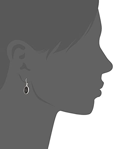 Nine West Women's Drop Earrings, Fashion Jewelry Accessories for Everyday and Special Occasion Wear, Lightweight Statement Earrings for Day and Evening Looks - color: Jet Oval - Silver