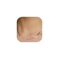 FOCALOOK 14K Gold Plated Necklaces for Women, Fashion Herringbone Choker Necklace Stainless Steel Flat Snake Chain 3/5MM(W) 12.5"/15"/18"+3.5"(L) - color: 3MM-Rose Gold-18"