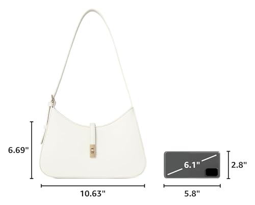 CLUCI Shoulder Bag for Women, Purses for Women, Handbag Hobo Bags Vegan Leather Crossbody Purse with Adjustable Strap White - color: A-white-small