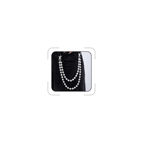 Pants Chain Wallet Chain Punk Chain Hip Hop Butterfly Lock Charm Jeans Chains Rock Chains for Women Men Hipster Women Fashion Trendy Waist Pants Chain Jewelry Clothing Accessories - color: D-White