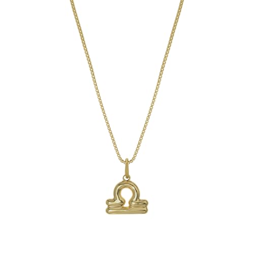James Michelle Bubble Zodiac Necklace for Women – 3-Year Color Guarantee – Waterproof, Non-Tarnish, Hypoallergenic, Gold PVD Coated – Great for Beach, Wedding, Gifts - style: Libra