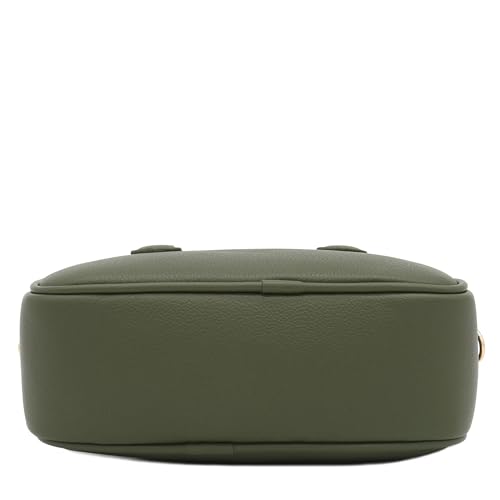 FashionPuzzle Mini PU Leather Satchel Purse Top Handle Crossbody Bag - color: Olive