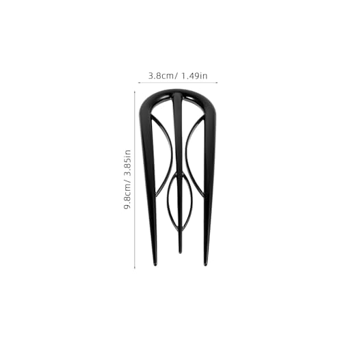 VOSAREA Large U-shaped Hairpins for Buns Vintage Black U-shaped Hair Forks Double Prong Styling Pins for Women Chinese Style Hair Accessories
