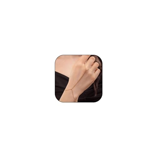 choice of all Hand Chain Bracelet Gold Finger Ring Bracelet Hand Chain for Women Trendy Birthday Jewelry Gifts - color: B5：Gold dainty hand chain