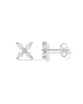 PAVOI 14K Gold Plated Dainty Stud Earrings for Women - 925 Sterling Silver Posts Earrings with Cubic Zirconia - Celestial Lightning Bolt, Moon, Star, and Flower Gold Jewelry Gifts - style: Flower