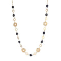 Long Gold Necklaces for Women Dainty Natural Stone Beaded Gold Necklace Mothers Day Gifts Boho Gold Costume Jewelry for Women - color: Black