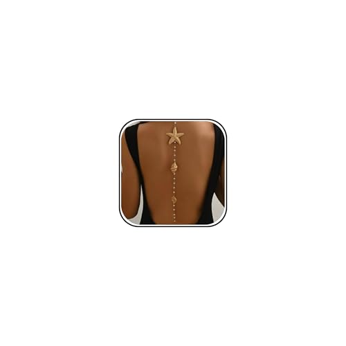 Back Necklace for Backless Dress Body Chain Jewelry for Women Adjustable Rhinestone Chain Necklace Bridal Jewelry for Weddings Summer Vacation - color: A3:starfish body chain
