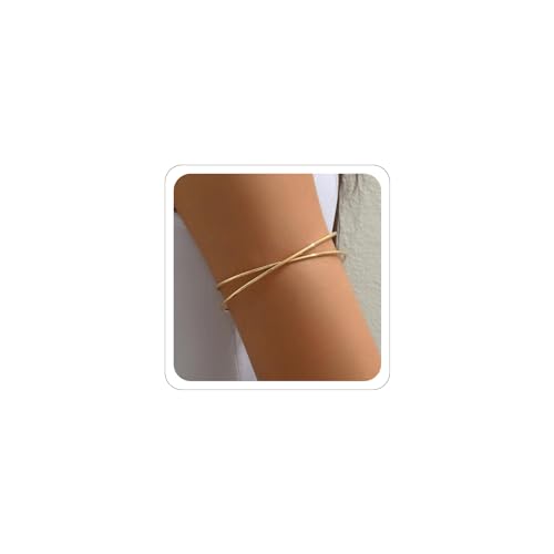 Gold Arm Cuff for Women,Arm Cuff Upper Arm Bracelet Jewelry Minimalist Armband ArmCuffs Bangle Bracelets Summer Beach Accessories - color: F