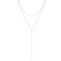 Foxgirl Lariat Gold Necklace for Women, Dainty Long Necklace 14k Gold Plated/Silver Y-Shaped Pendant Necklace Trendy Layered Cz Beaded Chain Drop Necklaces Simple Gold Jewelry For Women Gift - color: Y Small Layered Satellite-SL