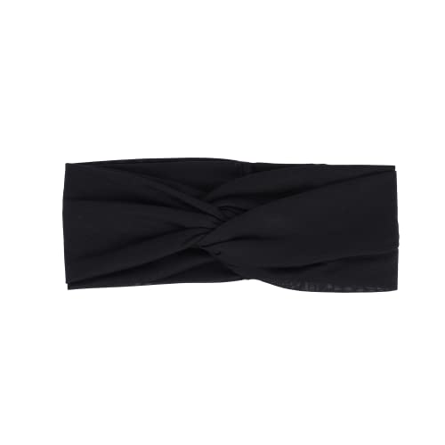 Motique Accessories Black Solid Twist Turband Headwrap Hair Band for Women - color: Pitch Black