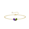 Turandoss Gifts for Women Her Daughter - 6 7 8 9 10 11 12 13 14 15 16 Year Old Girls Birthday Gifts, 14K Dainty Gold Plated Created Birthstone Bracelets for Women Girls Teens Jewelry Gifts - color: 02-08-Feb-Aug-Birthstone