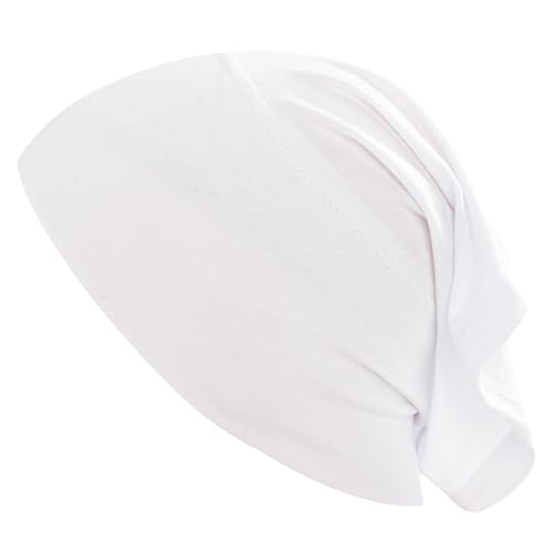 Women Under Scarf Hijab Cap Undercap Headwrap Scarf Stretch Tube Neck Cover - color: White
