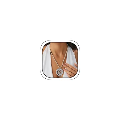 Spiral Necklace Swirl Necklace Statement Surfer Boho Beach Jewelry for Women Coastal Inspired Pendant - color: Silver
