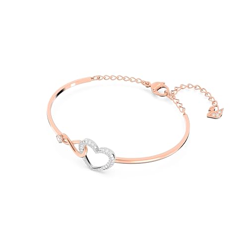 Swarovski Infinity Heart Jewelry Collection, Necklaces and Bracelets, Rose Gold & Rhodium Tone Finish, Clear Crystals - color: Bangle Bracelet
