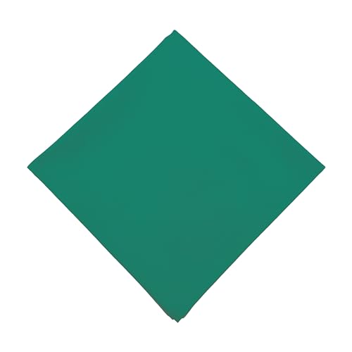 100% Cotton Bandana 27x27 Large Solid Head Scarf for Men Women Thick Opaque Reusable Wrapping Cloth Gift & Lunch - color: Teal Green Single