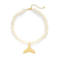 Puka Shell Necklace for Women Starfish Fish Statement Pendant Necklace Boho Summer Beach Choker Necklaces - color: White-B