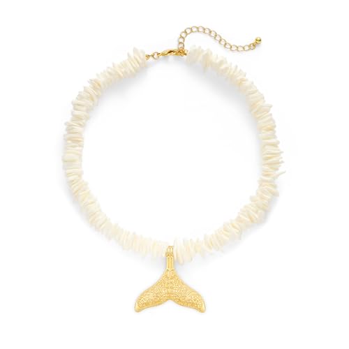 Puka Shell Necklace for Women Starfish Fish Statement Pendant Necklace Boho Summer Beach Choker Necklaces - color: White-B