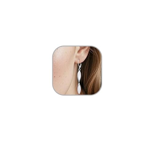 Twisted Leaf Spiral Leverback Hypoallergenic Earrings For Women -18K Gold Plated And Silver Dangle Drop Earrings, Trendy Jewelry Gift - color: SILVER