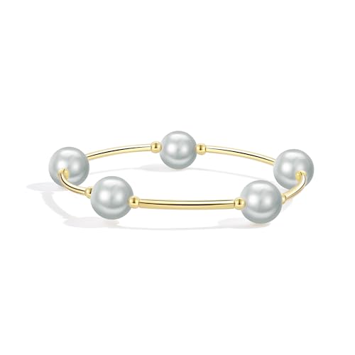 Elegance 11 designs 10mm Crystal White Pearl Blessing Bracelet - style: style-grey