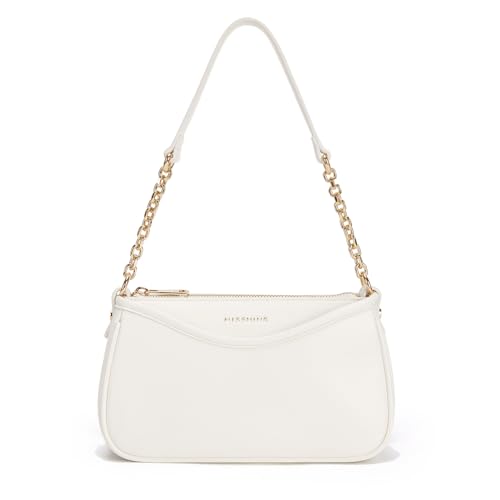 Missnine Purses for Women, Shoulder Bag Small Handbags Vegan Leather Underarm Bags Trendy Hobo Cute Clutch Purse - color: 3-beige【multi-pockets】