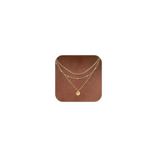 XIXINI Layered Necklaces for Women, Dainty Gold Necklace Stack 14k Gold Plated Layering Beads Choker Pendant Necklace Set Simple Statement Gold Necklaces for Women Trendy Fashion Gold Jewelry Sets - color: set1-Gold