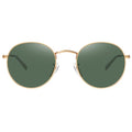 MEETSUN Round Polarized Sunglasses for Women Men Classic Retro Metal Frame Sun Glasses UV Protection - color: Gold/Dark Green