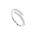 PAVOI 14K Gold Plated Cubic Zirconia Open Twist Eternity Band for Women - color: White Gold, size: 10