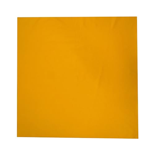 100% Cotton Bandana 27x27 Large Solid Head Scarf for Men Women Thick Opaque Reusable Wrapping Cloth Gift & Lunch - color: Yellow Single