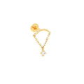 Hidden Helix Earrings Dangle Rhinestone Helix Earrings Threadless Flat Back Earrings Hypoallergenic Cartilage Earring Hidden Helix Piercing Jewelry - color: gold