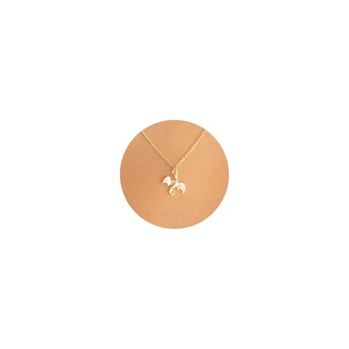 LLWOM Gold Necklace for Women-14k Gold Plated Infinity Necklace Star Of David Necklace Evil Eye Cross Pendants Heart Dainty Gold Necklace For Women - color: Gold, style: Dragon Necklace-1