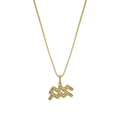 James Michelle Bubble Zodiac Necklace for Women – 3-Year Color Guarantee – Waterproof, Non-Tarnish, Hypoallergenic, Gold PVD Coated – Great for Beach, Wedding, Gifts - style: Aquarius